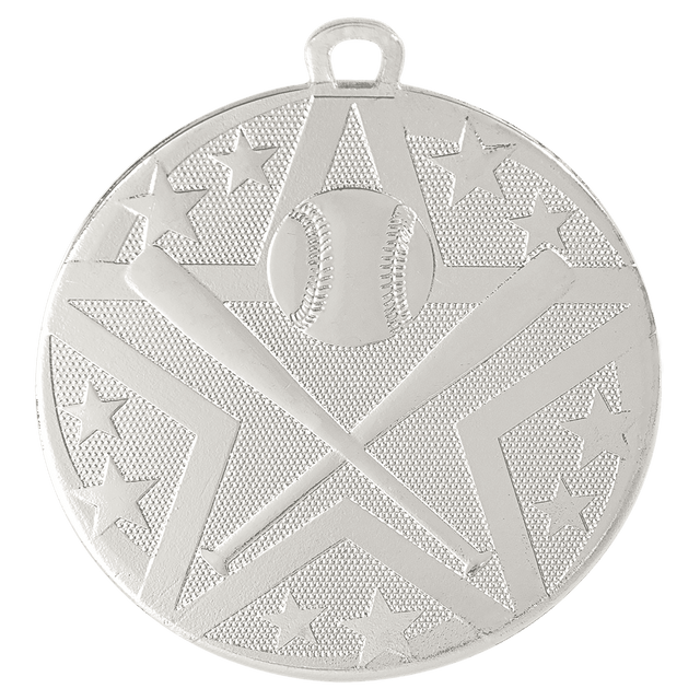 Baseball/Softball Superstar Medal-Silver 2"