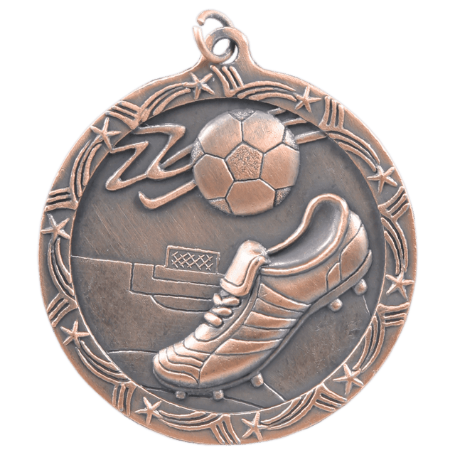 Soccer Shooting Star Medal-Bronze 2 1/2"