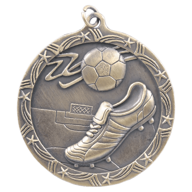 Soccer Shooting Star Medal-Gold 2 1/2"
