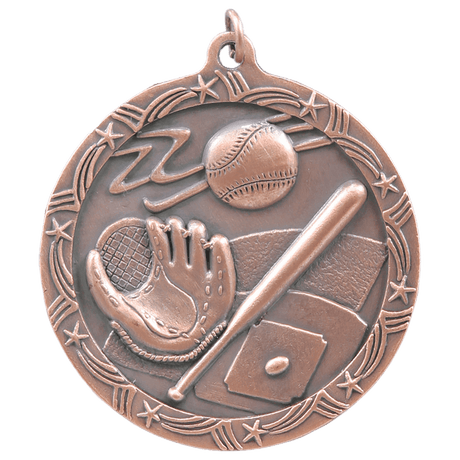 Baseball/Softball Shooting Star Medal-Bronze 2 1/2"