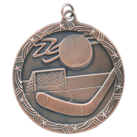 Hockey Shooting Star Medal-Bronze 2 1/2"