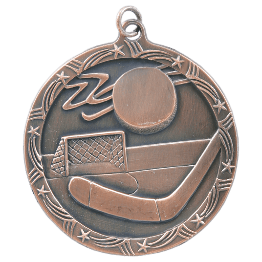 Hockey Shooting Star Medal-Bronze 2 1/2"