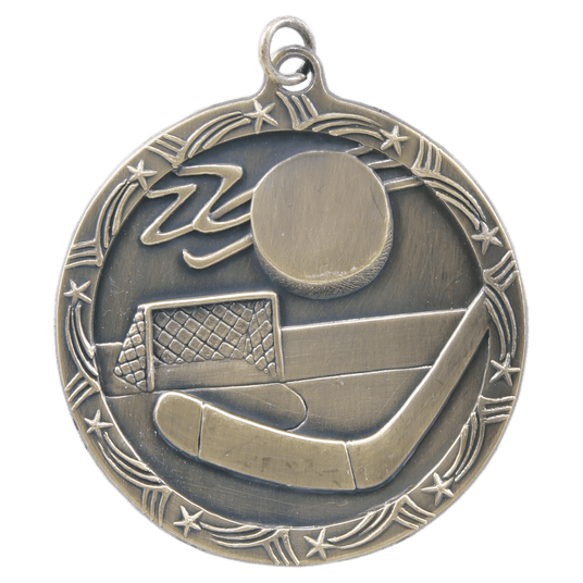 Hockey Shooting Star Medal-Gold 2 1/2"