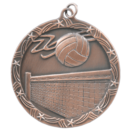 Volleyball Shooting Star Medal-Bronze 2 1/2"