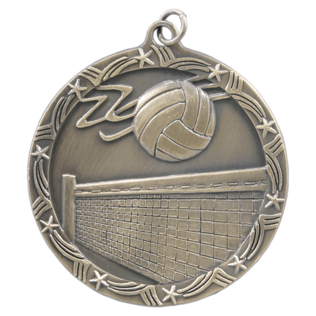 Volleyball Shooting Star Medal-Gold 2 1/2"