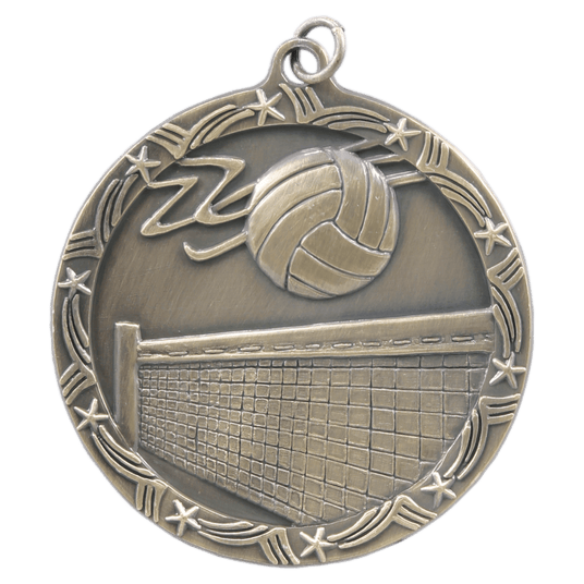 Volleyball Shooting Star Medal-Gold 2 1/2"