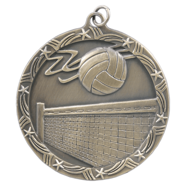 Volleyball Shooting Star Medal-Gold 2 1/2"