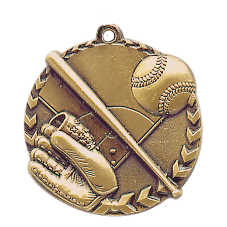 Baseball/Softball Millennium Medal-Gold 1 3/4"
