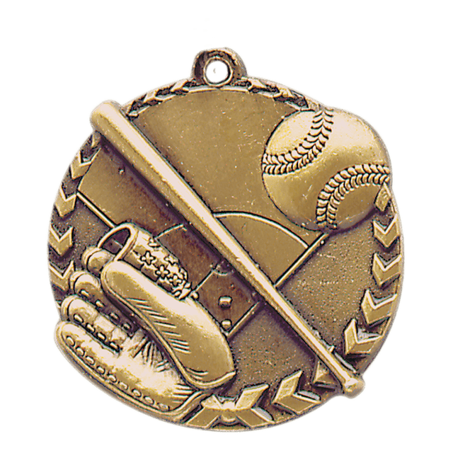 Baseball/Softball Millennium Medal-Gold 1 3/4"