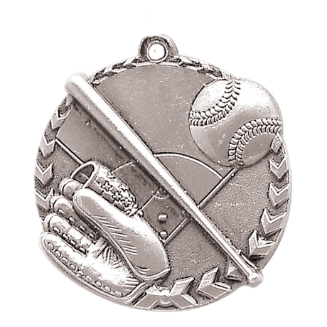 Baseball/Softball Millennium Medal-Silver 1 3/4"