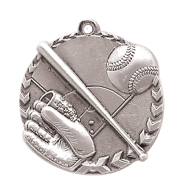 Baseball/Softball Millennium Medal-Silver 1 3/4"