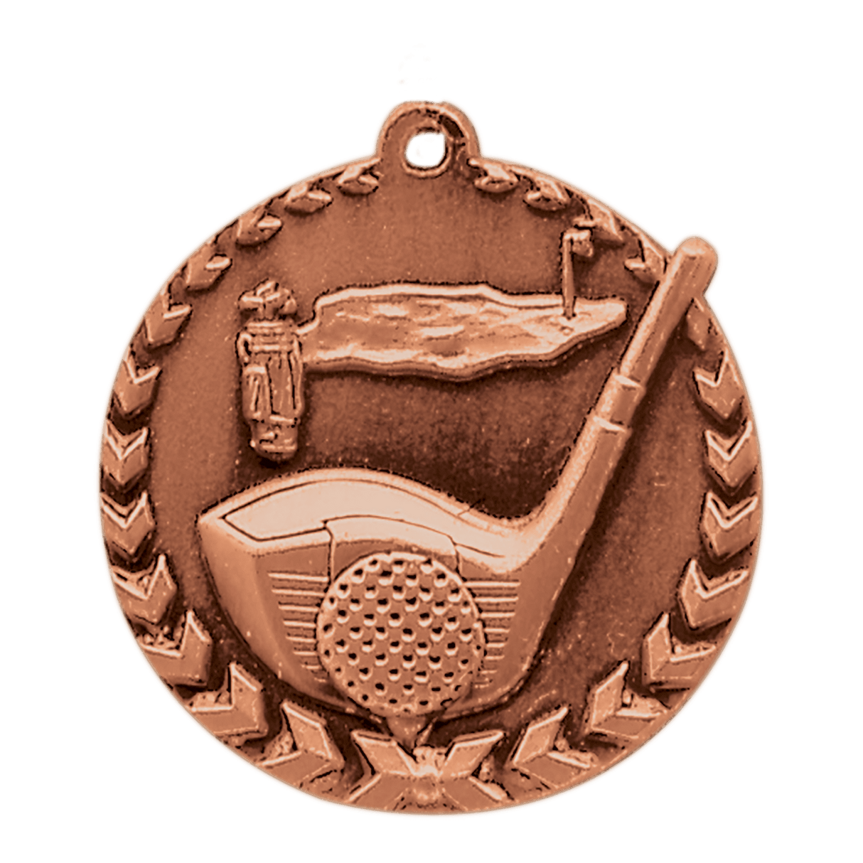 Golf Millennium Medal-Bronze 1 3/4"