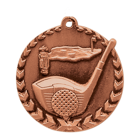 Golf Millennium Medal-Bronze 1 3/4"