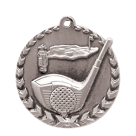 Golf Millennium Medal-Silver 1 3/4"