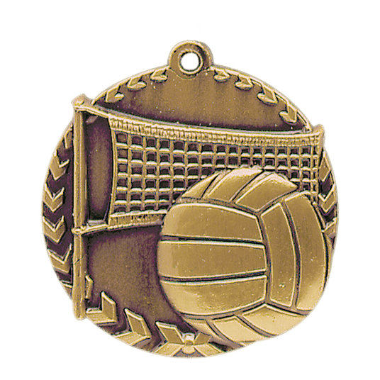 Volleyball Millennium Medal-Gold 1 3/4"