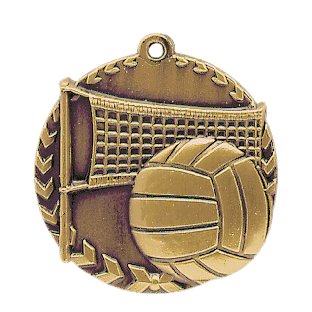 Volleyball Millennium Medal-Gold 1 3/4"