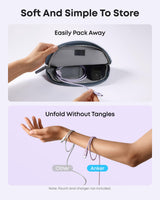 Violet Anker USB-A to USB-C braided cable, 3 feet length, durable upcycled design, ideal for fast charging and data transfer.