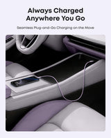 Violet Anker USB-A to USB-C braided cable, 3 ft length, durable upcycled design, perfect for fast device charging and data transfer