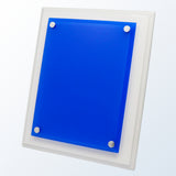 White Wood Plaque- Blue Acrylic Plate premium recognition award