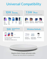 White Anker 313 wireless charging pad for fast, cable-free device charging with sleek, compact design.