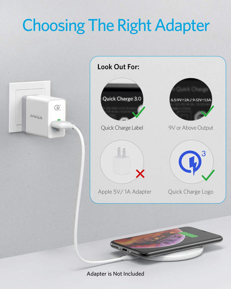 White Anker 313 wireless charging pad with smooth surface and compact design for convenient phone charging.