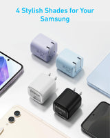 White Anker 25W compact charger with USB-C port, shown from side angle on a plain background.