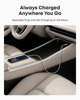 Anker upcycled braided USB-A to USB-C cable in white, 6 feet long, showing the durable braided design and connectors.