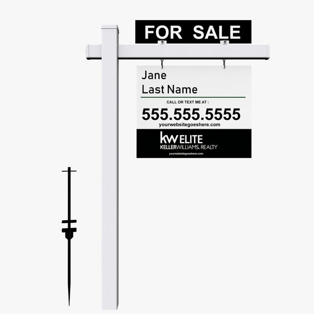 PVC real estate post and hanging sign