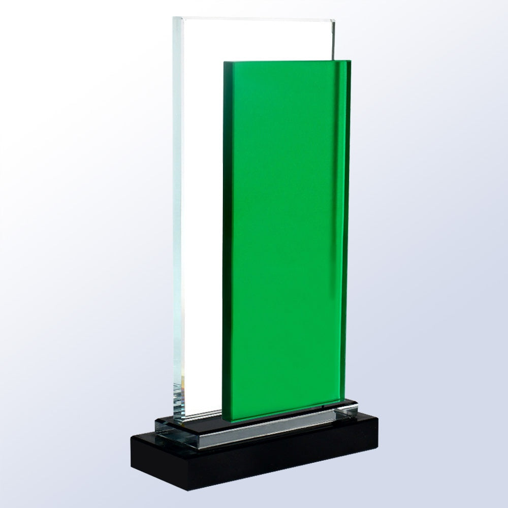 Green Rectangle - Black Base premium recognition award
