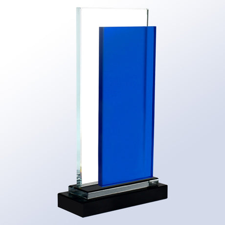 Blue Rectangle - Black Base premium recognition award