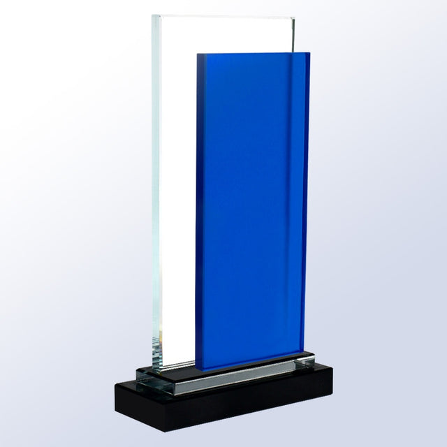 Blue Rectangle - Black Base premium recognition award