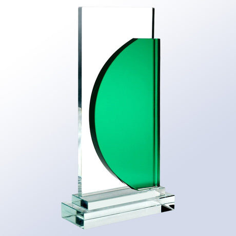 Green Half Moon - Clear Base premium recognition award