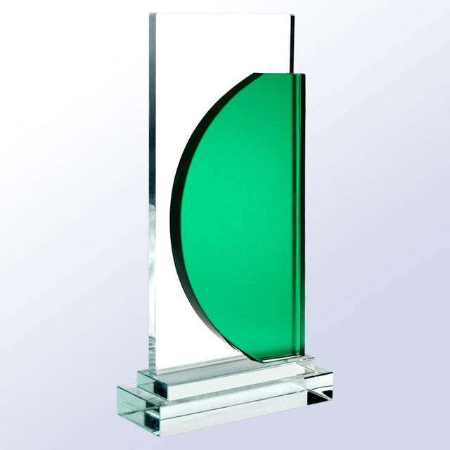 Green Half Moon - Clear Base premium recognition award