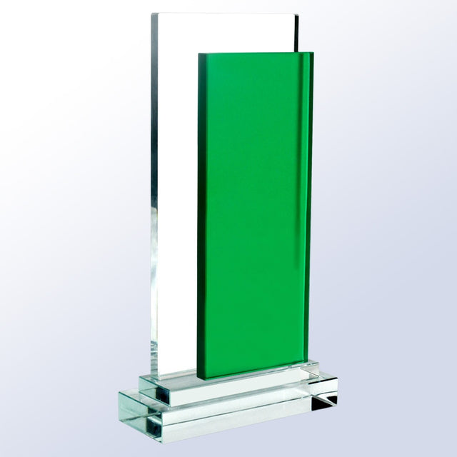 Green Rectangle - Clear Base premium recognition award
