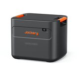 Jackery Battery Pack 5000 Plus add-on with portable power bank and USB ports for charging devices outdoors.