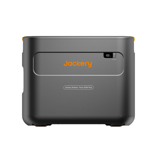 Jackery Battery Pack 5000 Plus add-on power bank with multiple charging ports and compact design for portable energy solutions.