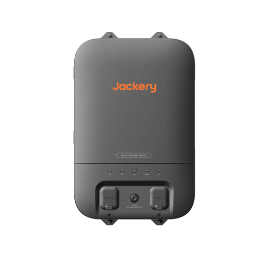 Jackery Smart Transfer Switch for handbags, featuring compact design and easy installation, used for electrical power management.