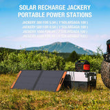 Jackery SolarSaga 100W solar panel add-on, compact and portable with multiple connection ports for outdoor solar power generation.