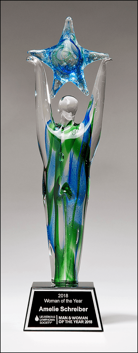 Airflyte Art Glass Award with sleek rectangular design and clear glass finish, ideal for recognition or awards.