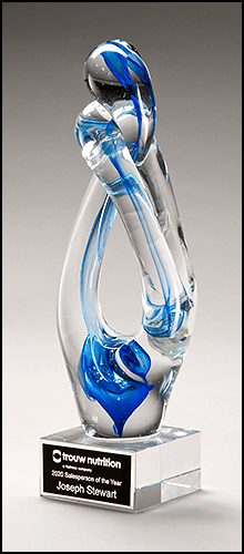 Airflyte Art Glass Award with clear rectangular design, perfect for recognition and display.