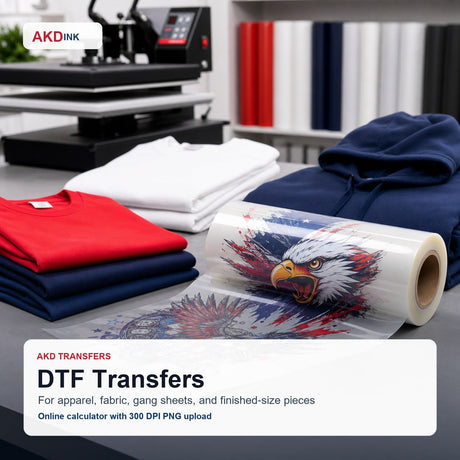 AKD DTF Transfers for apparel and fabric gang sheets