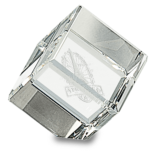 1.1" x 1.1" Crystal Cube by AKD Ink - Clear Decorative Accents for Home or Office