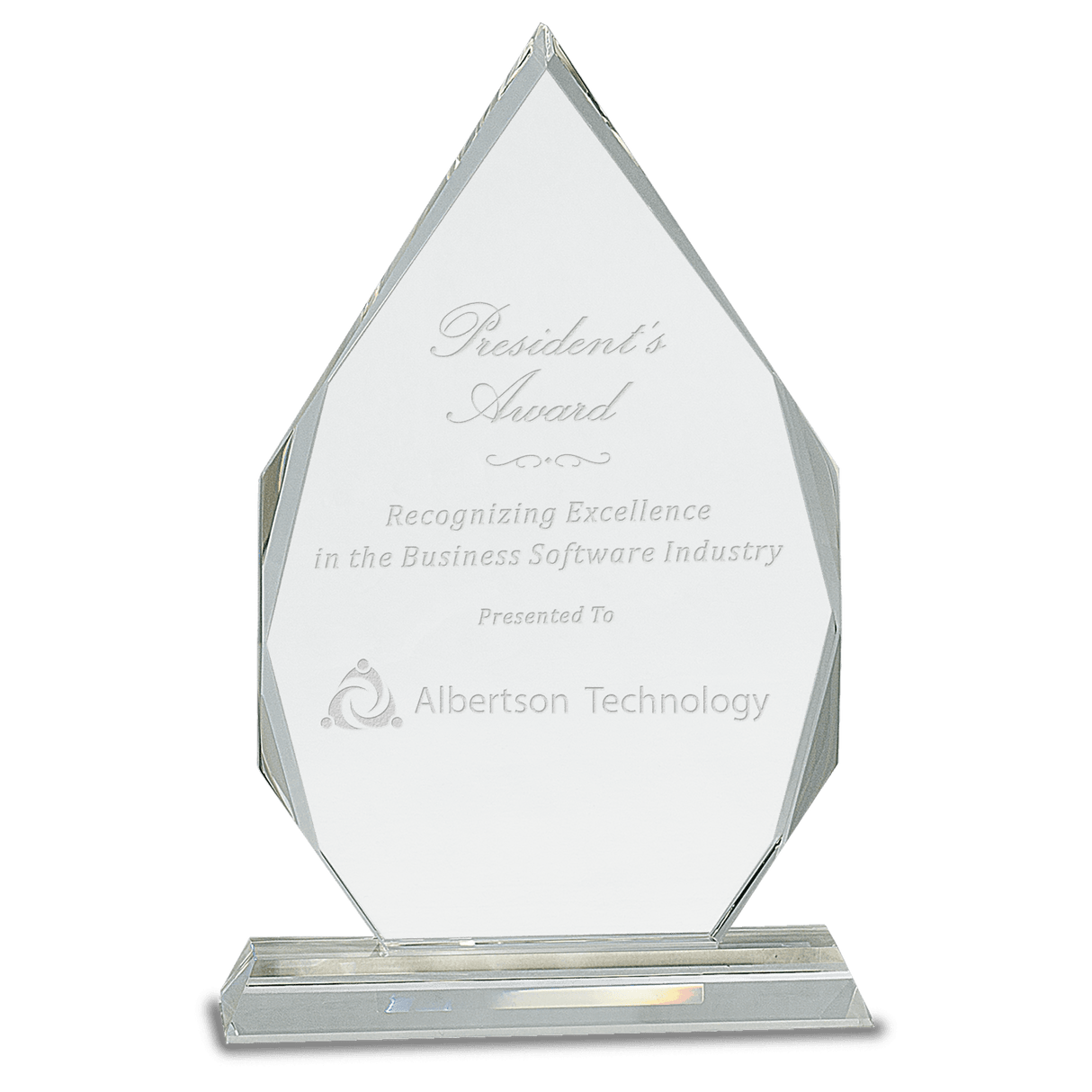 Large Crystal Diamond on Clear Pedestal Base-AKD Ink