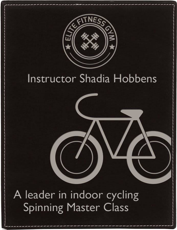 Black/Silver Laserable Leatherette Plaque