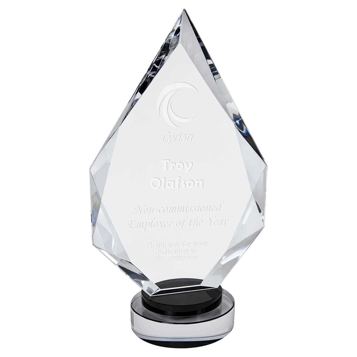 Large Diamond Crystal On  & Clear Round Base