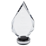Large Diamond Crystal On  & Clear Round Base
