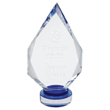 Large Diamond Crystal On  & Clear Round Base