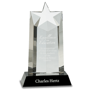 Crystal Star Column on  Pedestal Base-AKD Ink