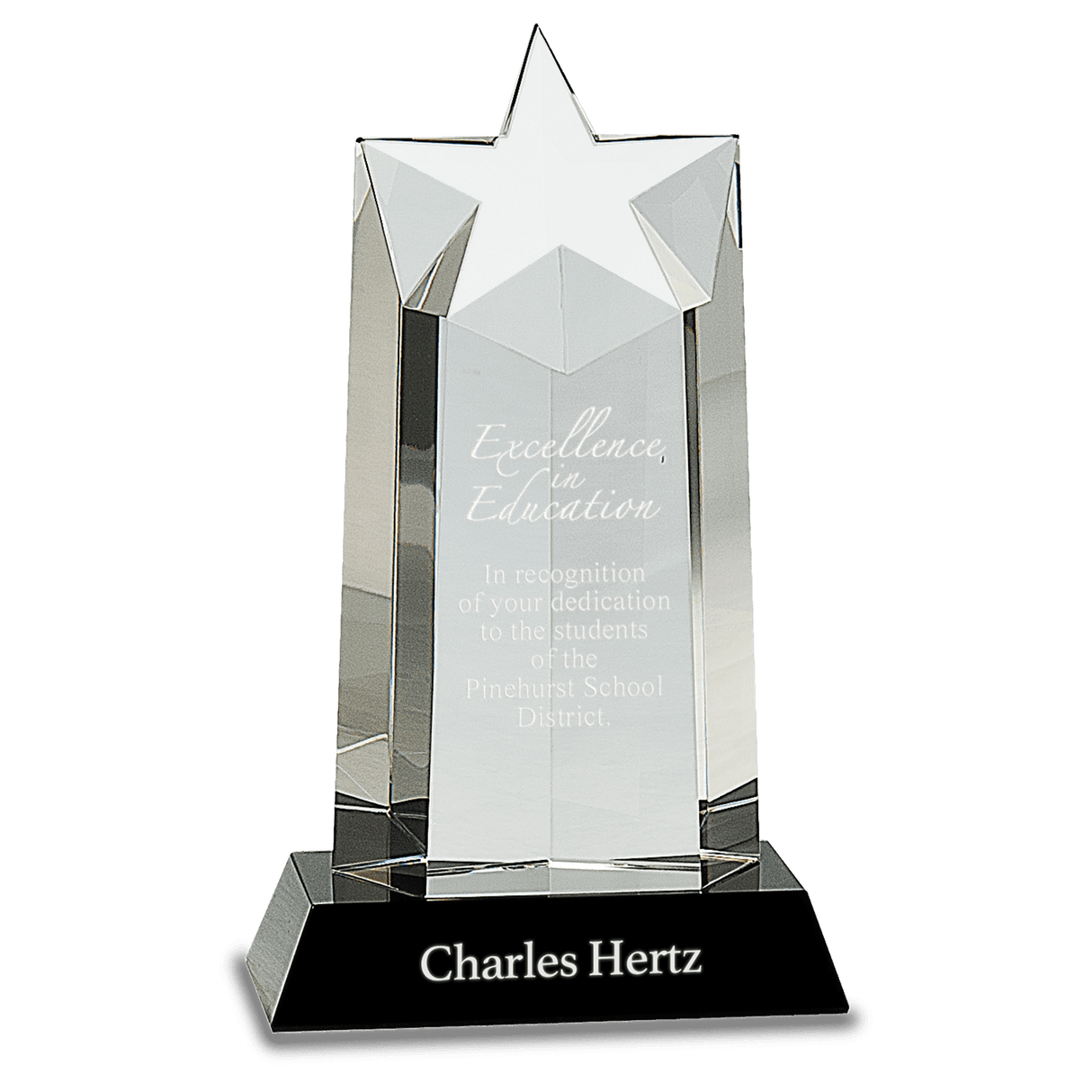 Crystal Star Column On  Pedestal Base
