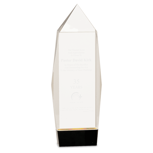 Large Clear Crystal Facet Rectangle on  Base-AKD Ink